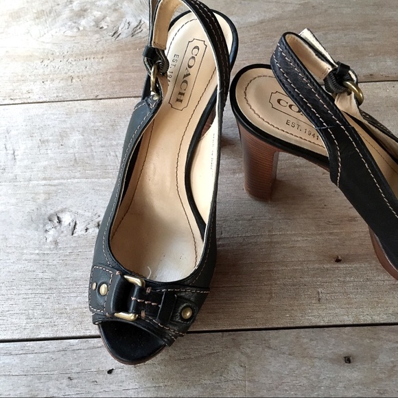 Evelyn Coach Slingback Heels 6.5 - Picture 1 of 9